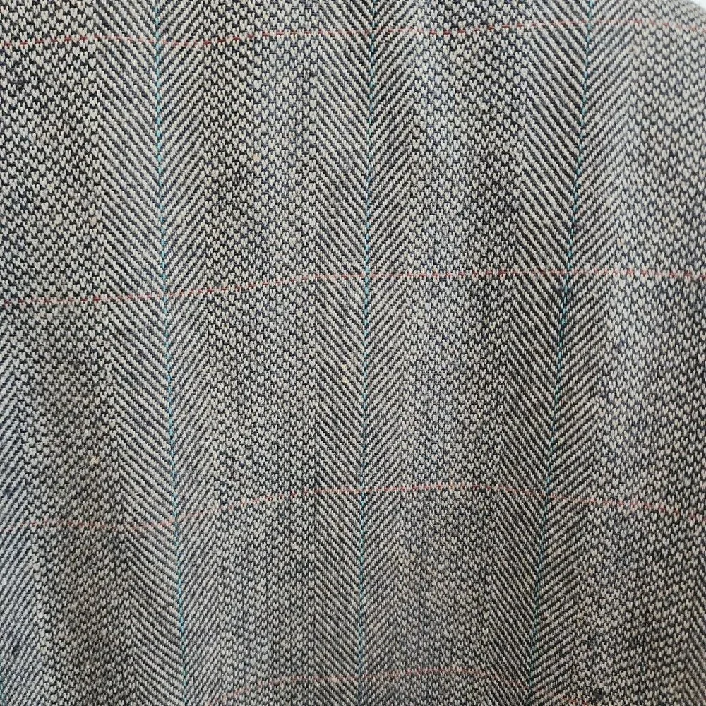 VTG Stafford Gray Herringbone 2 Button Suit Jacket Blazer Size 46L‎ USA MADE
